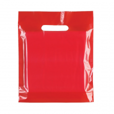 Red Fashion Carrier Bags Patch Handle 15" x 18"