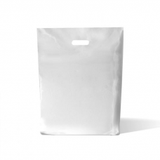 White Fashion Carrier Bags Patch Handle 15" x 18"
