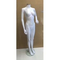 Bent Arm Female Headless Plastic Mannequin Matt White 340