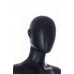 Female Matt Black Egg-Head With Ears Mannequin 347B