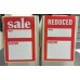 Red and White Sale Reduced Stickers 500