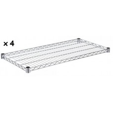 Set Of 4 Chrome Wire Shelves To Make Your Own Shelving Units