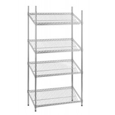 Chrome Wire Sloping Shelving Unit