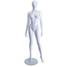 Female Mannequin Stride Pose White Gloss