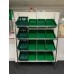 Chrome Wire Sloping Shelving Unit With 12 Small, 4 Deep Trays