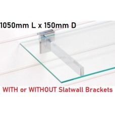 1050mm L Toughened Glass Shelf