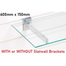 600mm L Toughened Glass Shelf