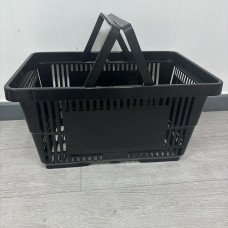 Black Plastic Shopping Basket, 2 Handles 28ltr