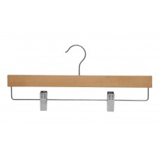 Wooden Trouser Hanger With Clips