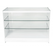 White Glass Display Counter 1200mm 