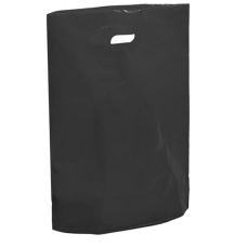 Black Fashion Carrier Bags Patch Handle 15" x 18"