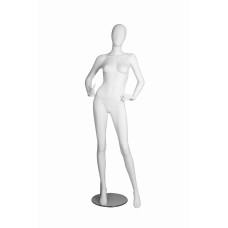 Female Egg-Head Right Hands On Hips Mannequin