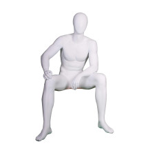 Male Egg-Head Sitting Mannequin