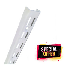 10 x White Twin Slot Wall Uprights
