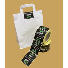 1000 Uber Eats Takeaway Bag Seal Stickers 80 x 100mm