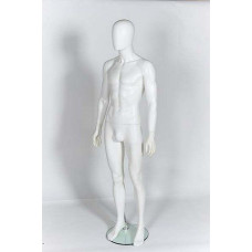 Male Matt White Plastic Mannequin Egg-head 323