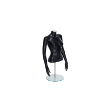 Black Female 3/4 Display Torso Mannequin 