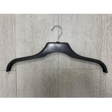 Black Plastic Ribbed Hanger 45cm