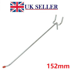 152mm Single Pegboard Hook - Med Duty Zinc Plated (1")