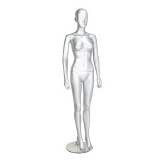 Female Painted Gloss Silver Abstract Egg-Head