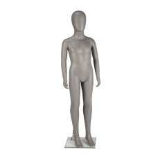 Painted Matt Grey Egg-Head Plastic Child 130cm