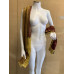 Bent Arm Female Headless Plastic Mannequin Matt White 340