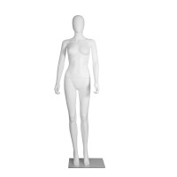 Plastic Eco-Friendly Mannequin Female Egghead Straight Pose Matt White