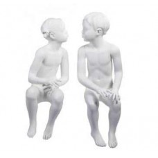 Girl & Boy Kissing Mannequins Matt White Sitting 