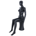 Female Matt Black Egg-Head Seated Mannequin 316B