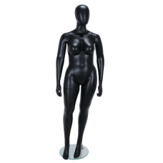 Female Plus Size Matt Black Egg-Head Mannequin 349B