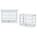 Counter Top Showcase Display Cabinet Silver Wide