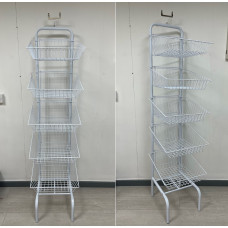 5 Tier White Basket Unit