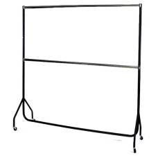 Double Height Heavy Duty Adult Black Garment Rail