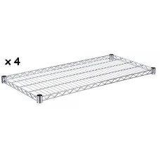 Set Of 4 Chrome Wire Shelves To Make Your Own Shelving Units