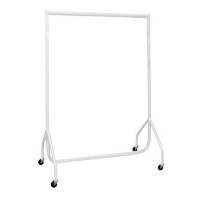 Compact Flat Packed Adult White Gloss Garment Rails