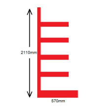Wall Shelving 2110 H x 570mm Base 