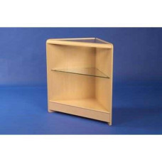 Triangular Corner Unit with Glass Top & Glass Shelf