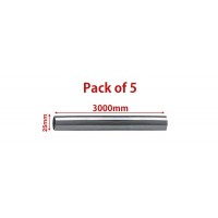 Pack of 5, 3 Meter Lengths, 1.5mm 25mm Chrome Tube
