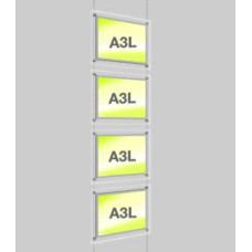 A3 Landscape Light Panel x 4 On Cables