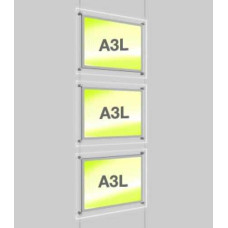 A3 Landscape Light Panel x 3 On Cables